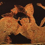Herakles Wrestling Antaios - rf calyx krater