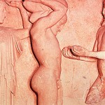 Herakles, Atlas, Athena - metope from Olympia