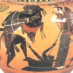 Herakles with Erymanthian Boar - bf vase