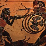 Herakles vs Geryon - bf amphora