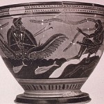 Herakles & Helios with Cup - bf skyphos