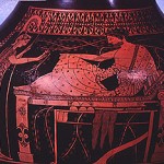 Herakles on Olympos (rf) - bilingual amphora