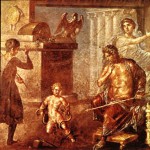 Hercules with Serpents - Pompeiian wall painting