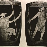 Herakles Freeing Theseus from the Underworld - rf lekythos
